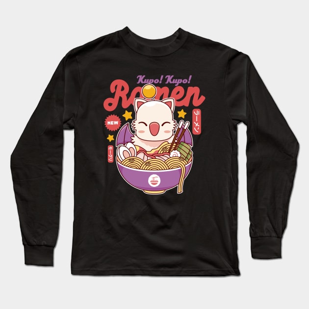 Moogle Kupo Ramen Long Sleeve T-Shirt by Lagelantee